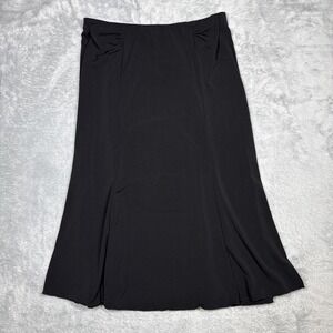 VTG Jtb Black Maxi Skirt Slinky Liquid Knit Lettuce Trim Whimisgoth Y2K‎ Witchy